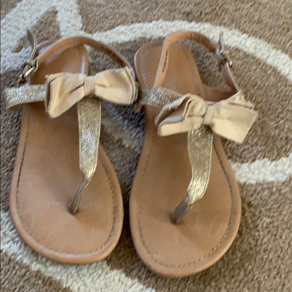 Report bow sandals with glittery accented ties